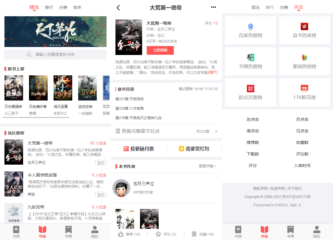 出售|PTCMS4.3小说网站源码模板深度SEO优化带自动采集送采集规则下载